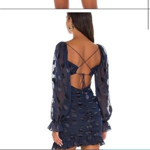 For love and lemons navy blue polka dot worn once dress
